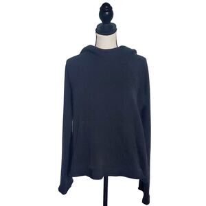 Athleta Womens Black Hoodie Sweatshirt Size Medium Goth Grunge Sport Minimalist